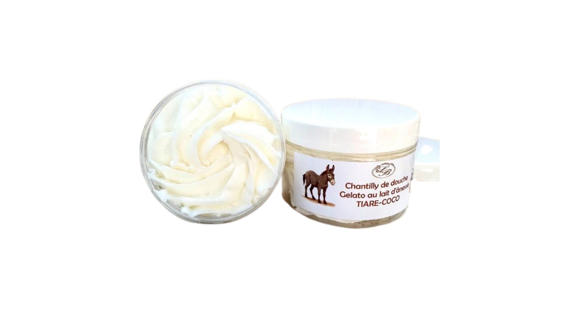 Chantilly de douche et bain au lait d’ânesse 100 g Tiaré coco