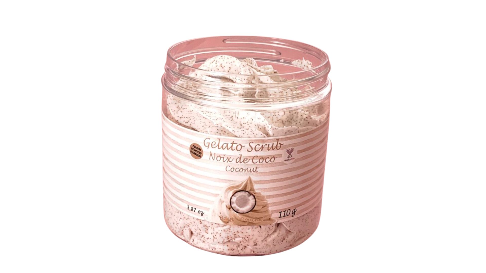 Chantilly de douche et bain exfoliante à la poudre de noyau d’abricot 100 g Noix de coco