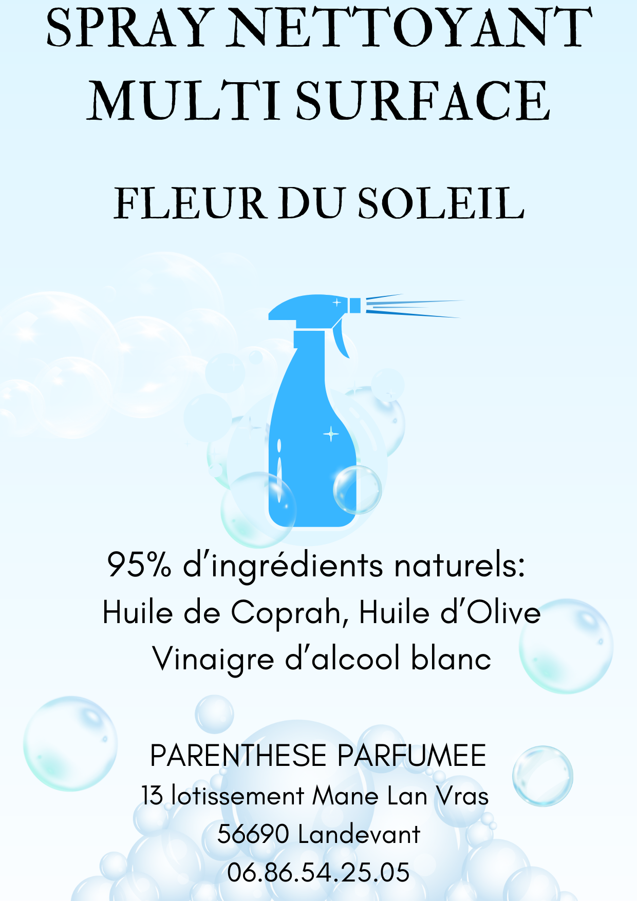 Spray nettoyant multi surface, fleur du soleil