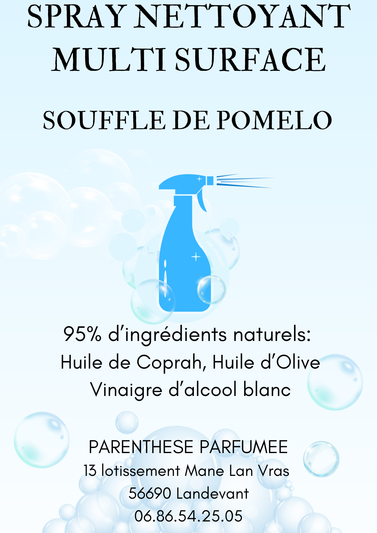 Spray nettoyant multi surface, souffle de pomelo