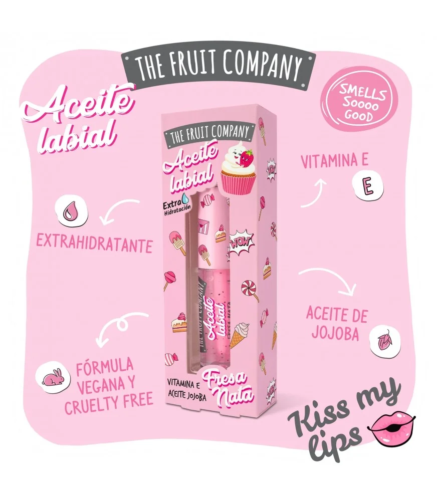 Huile gloss pour les lèvres, parfum fraise chantilly