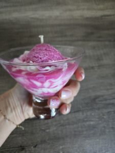 Bougie crème glacée cerise