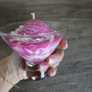 Bougie crème glacée cerise